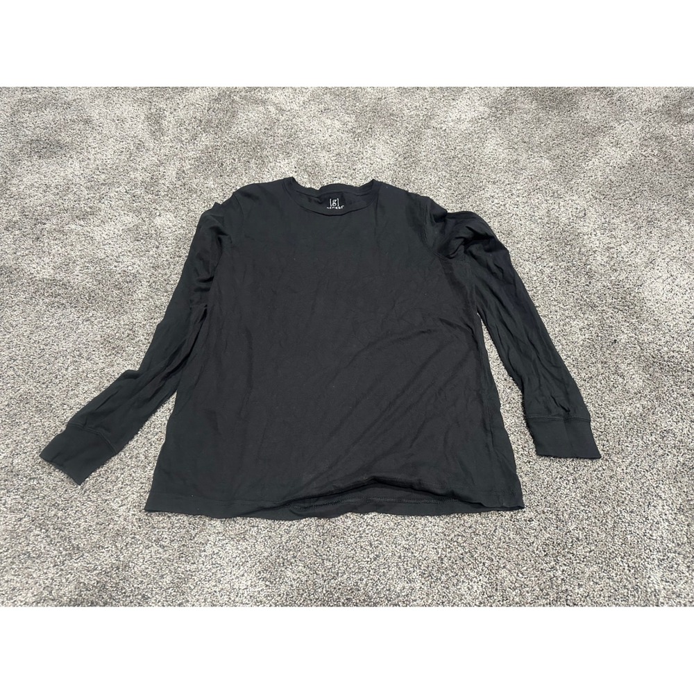 George Mens Long Sleeve Crewneck‎ T-Shirt Black Size M 38-40 Cotton Blend Tee